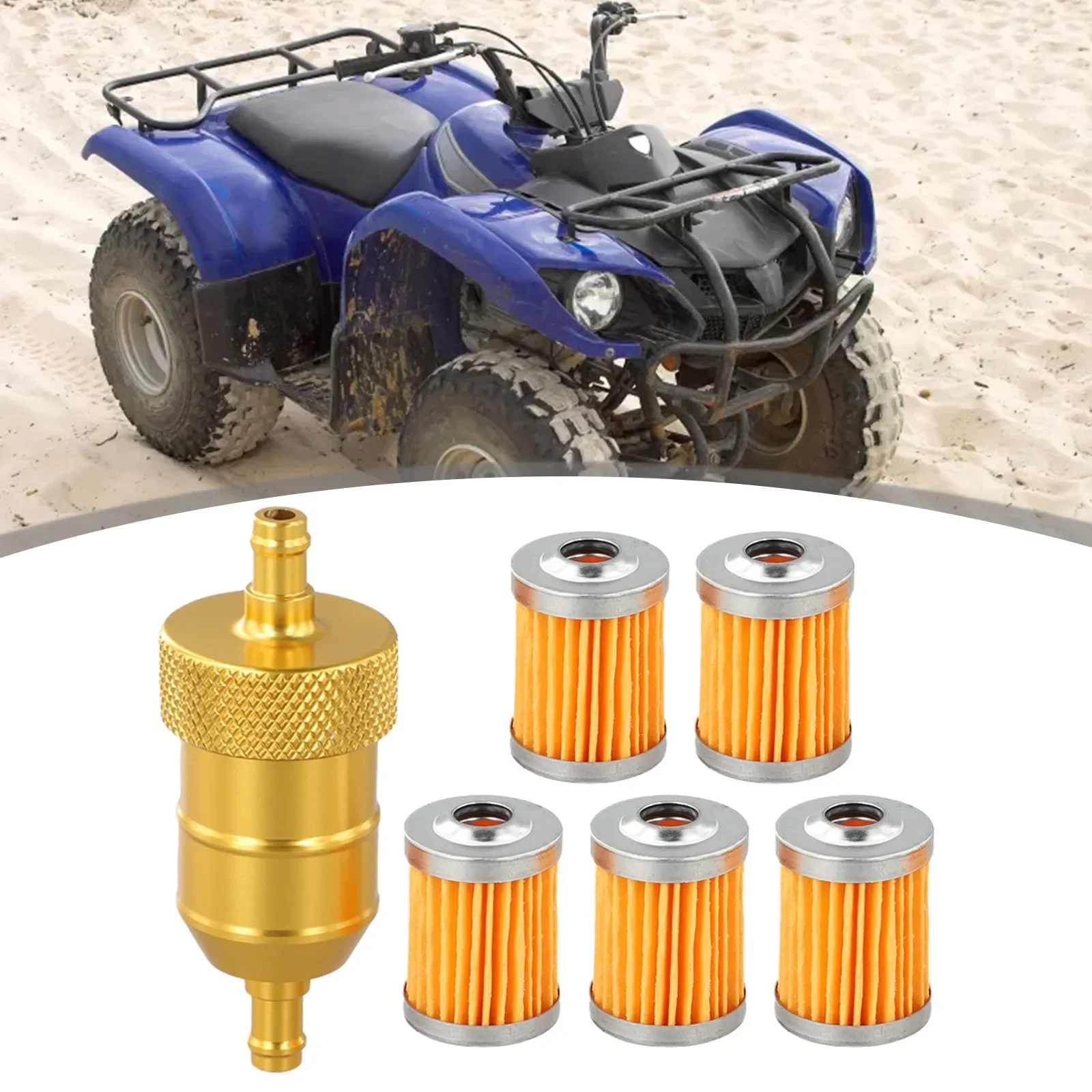 ATV Repair Motorcycle Maintenance 8mm 3.15 Inches Aluminum Alloy Fuel Filter ATV Fuel Filter Carbureted Motorcycle Compatible