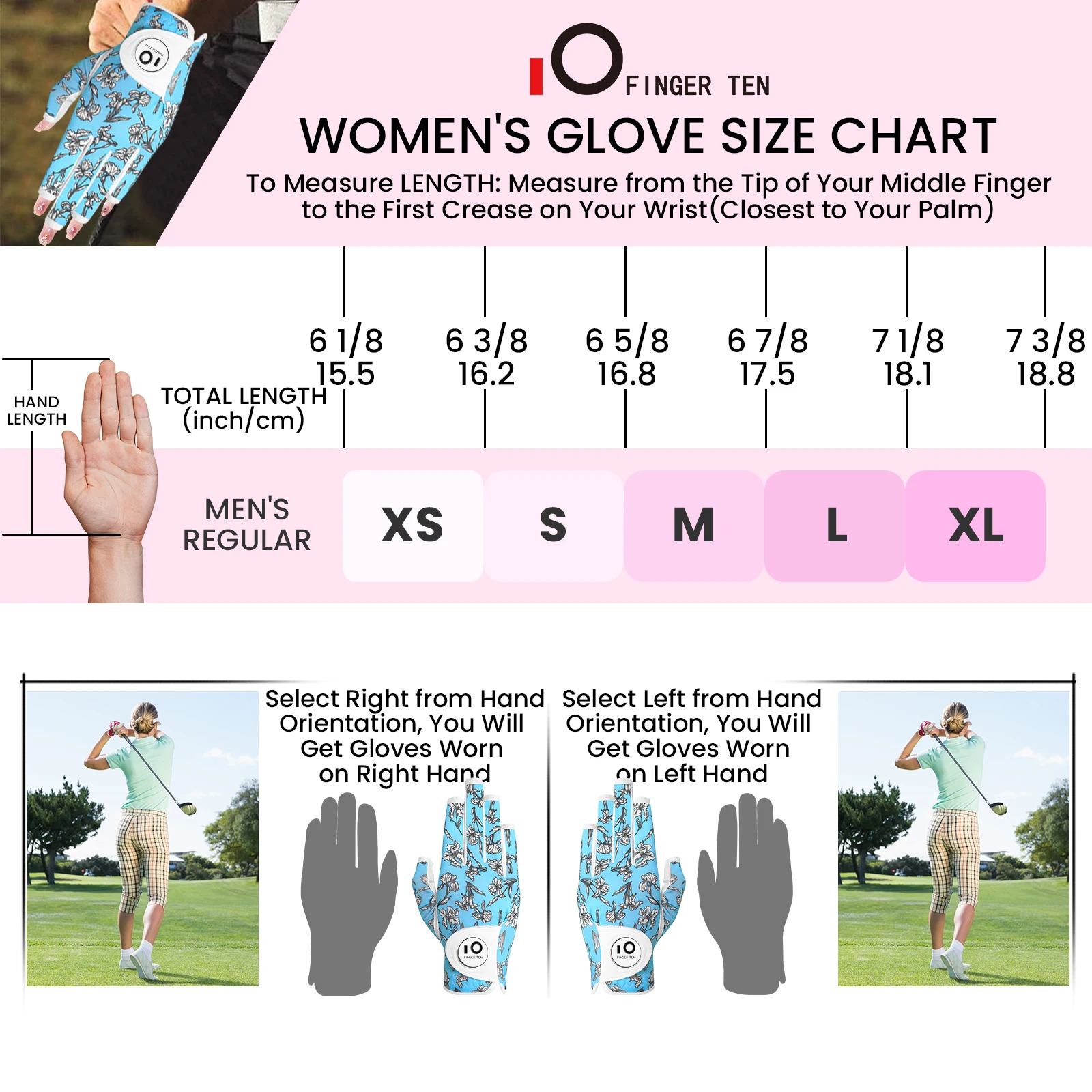 All Weather Grip Nail Golf Gloves Women Left Hand 1 Pack with Ball Marker Half Finger Size XS S M L XL Drop Shipping