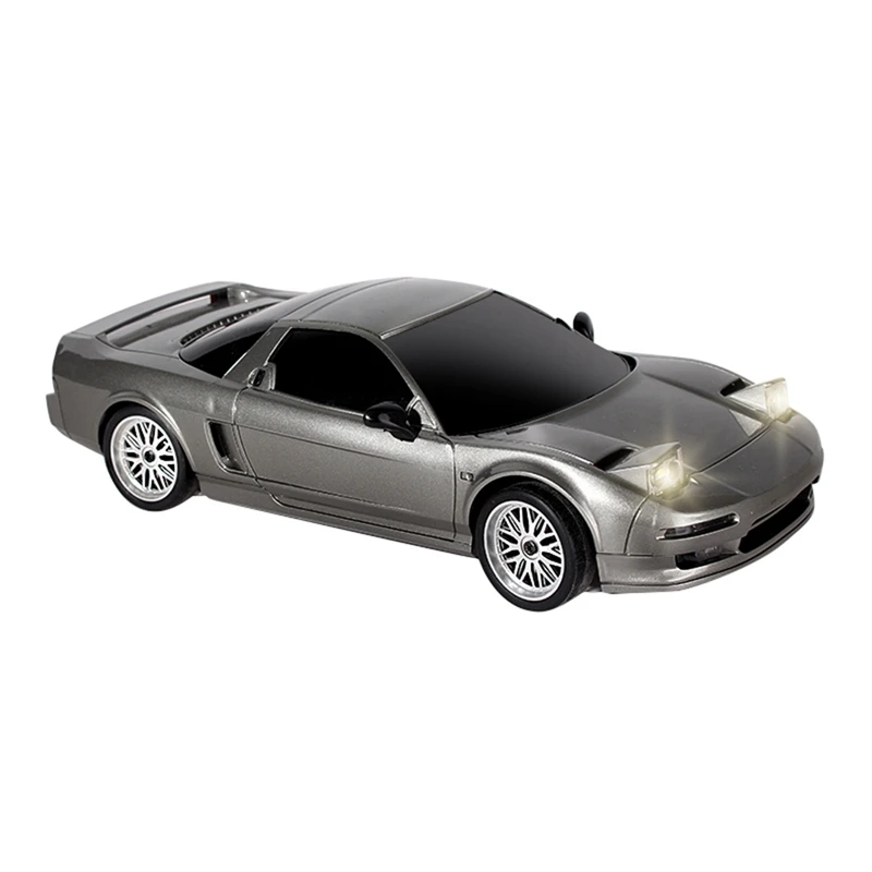 LD1803 1/18 2.4G 2WD RC Car Drift Vehicles LED Lights Full Scale Controlled Model Children Toys Silver Easy To Use