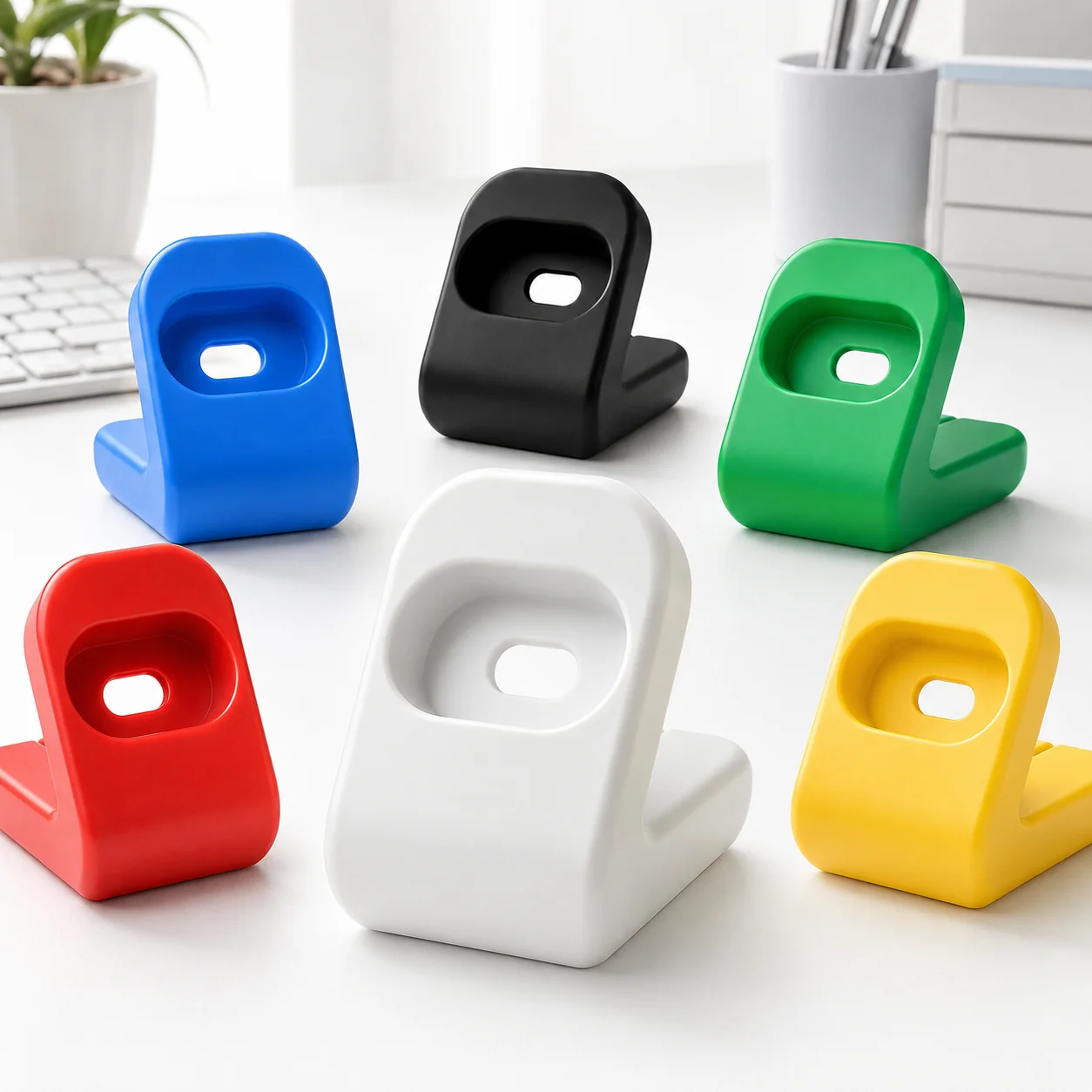 For Fitbit Air Smart Watch Charging Stand Non-Slip Desktop Cradle Compact 2-in-1 Holder Minimalist Design White Black Colors