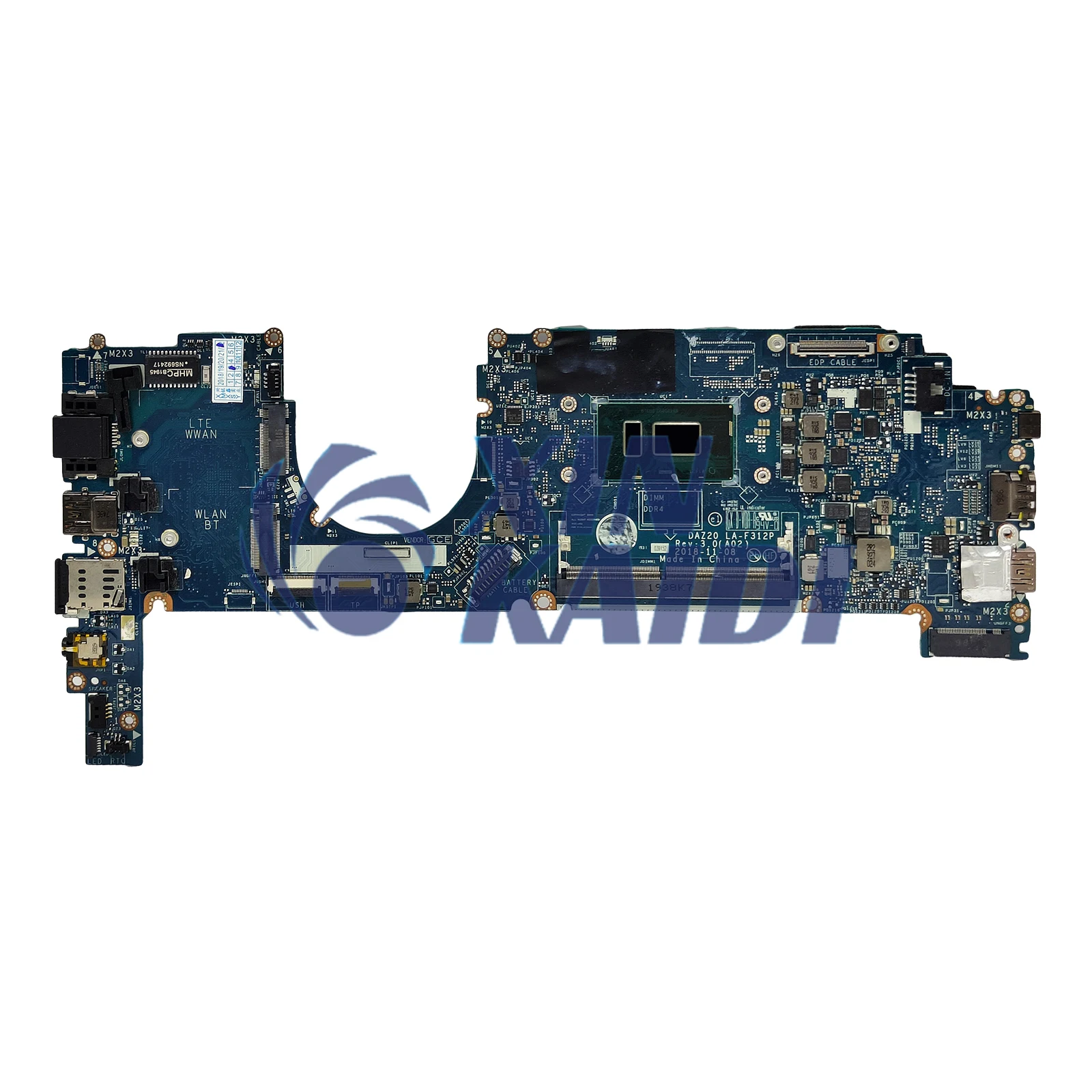 Imagem -03 - para Notebook Dell Latitude 7290 7390 Placa-mãe para Notebook 0t64m2 0yfp8k 0x225 0yjnvf Mainboard com i3 i5 i7 7th 8th Gen Cpu La-f312p