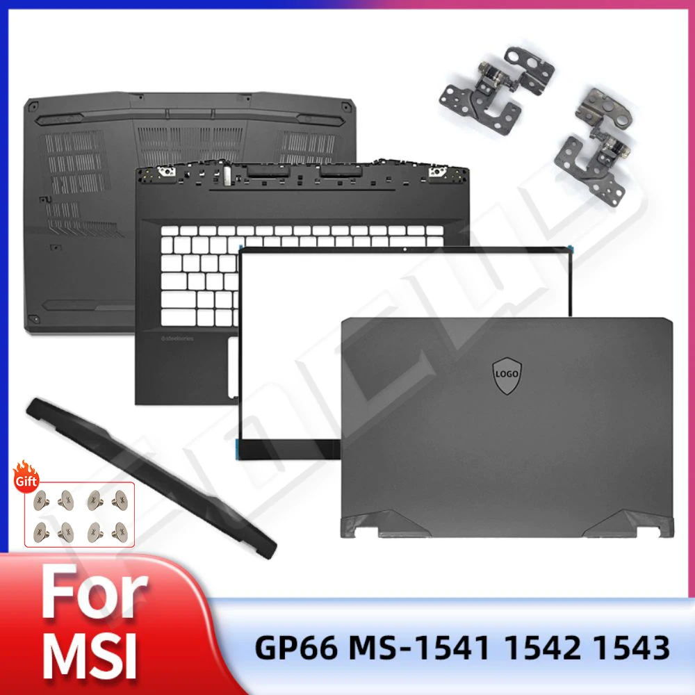 

New Case For MSI GP66 MS-1541 MS-1542 MS-1543 Series Laptop LCD Back Cover Front Bezel Hinges Palmrest Bottom Housing Shell