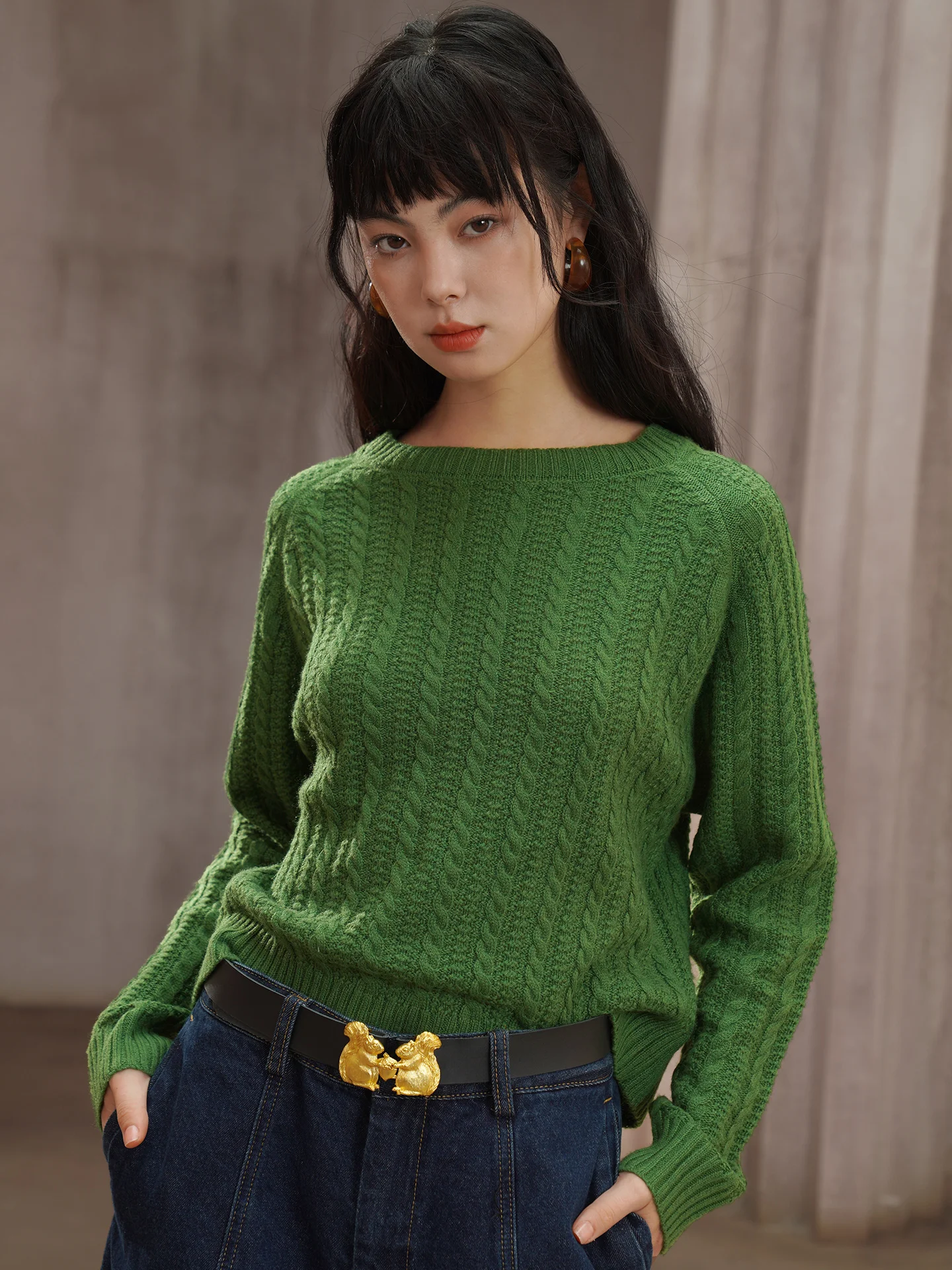 

Вязаный шерстяной свитер в стиле ретро, осень-зима, теплый, уютный, Aosphere Sensation, свободный, ленивый, однотонный, прямой, без рукавов