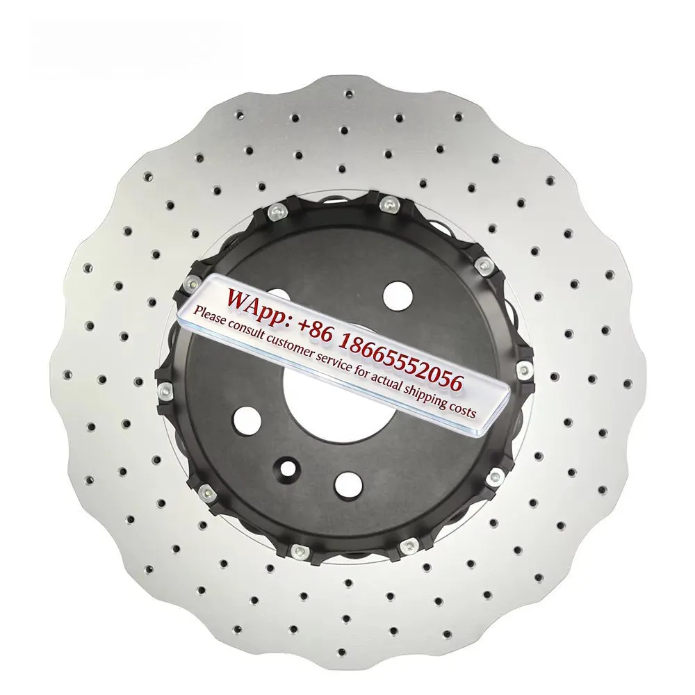 Forged 2 Piece Rear 380mm Drilled Slotted Racing Floating Brake Disc Silver for 1 Year Warranty for Te sla Model S