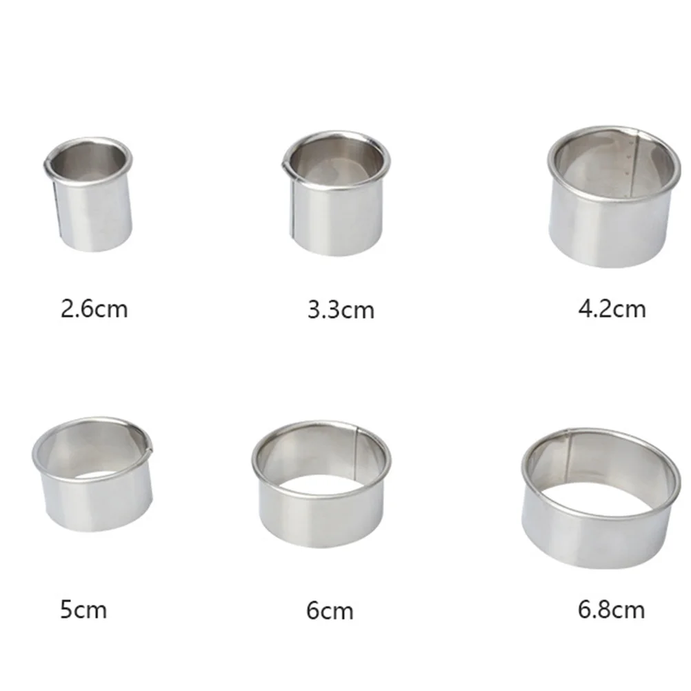 

12pcs Stainless Steel Mousse Ring Set Round Cake Mold Smooth Edge Baking Tool For Dessert Decorating Cooking Utensil