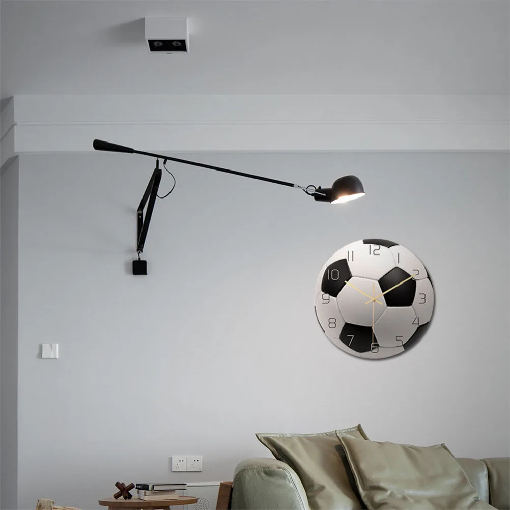

Football Wall Acrylic Silent Wall Clock For Home Office Bedroom Study Big Numbers Mute Movement Hanging Clock Decor
