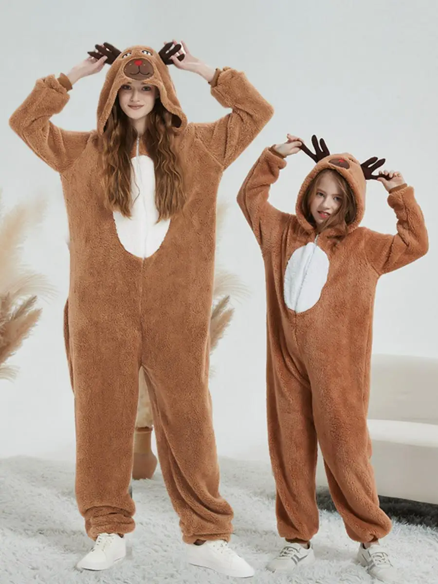 

New Halloween Deer Cosplay Suit with Hat for Adults Christmas Performance Costume One-Piece Suit Lady's Ethnic Stage Costume