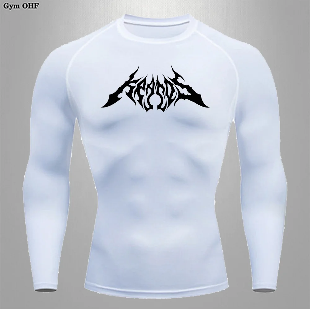 Sport T shirt Quick Dry Bodybuilding Running Shirt Long Sleeve Compression Top Gym Dumbbell Weightlifting Men Fitness T shirts