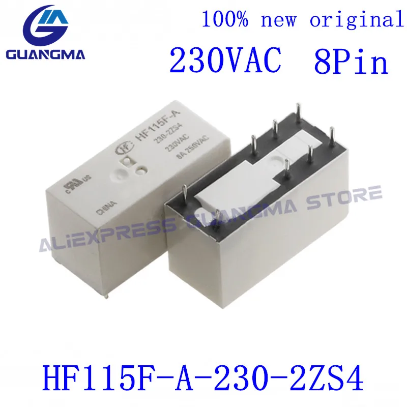 Relé Originais Hf115f-a230-2zs4 10 8a 230vac 8pin Hf115f um 230 2zs4 Pcs 100 Novo