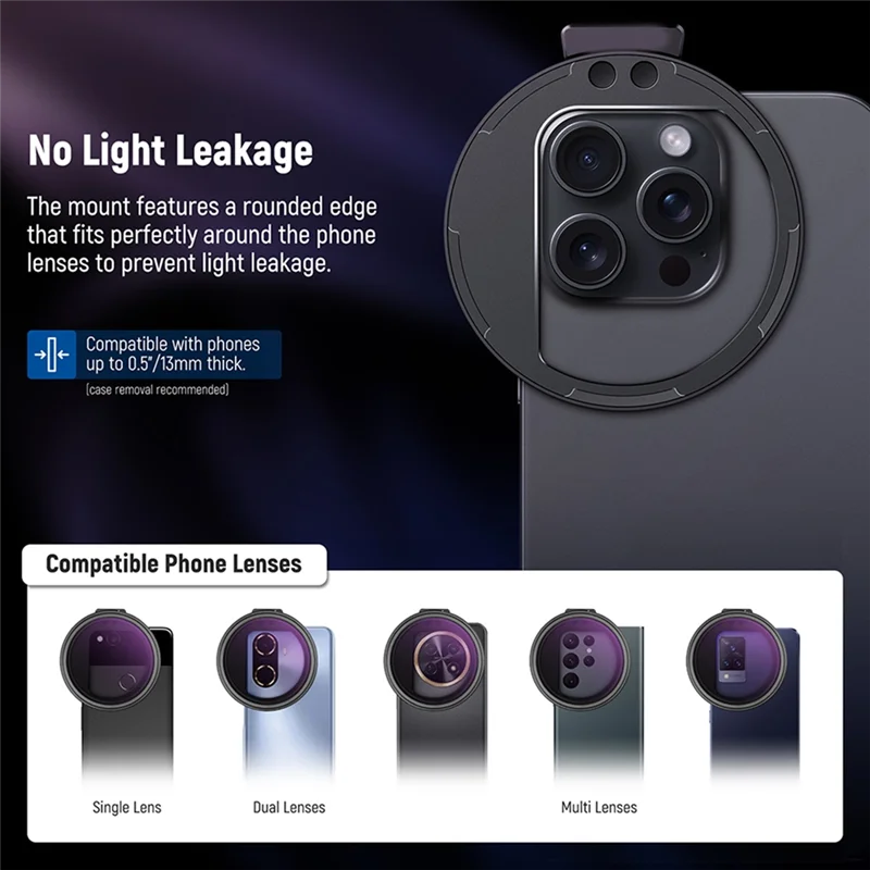 a68z-クリップオン-67-ミリメートル-nd2-32-磁気電話レンズフィルターキット電話クリップ磁気アダプタリング電話用