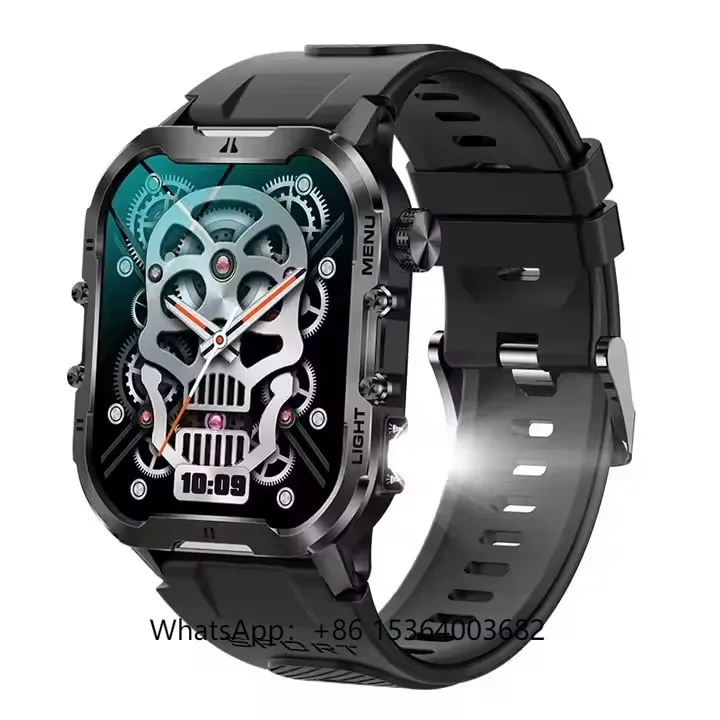 

Fashion Smart Watch T26 BT Call Health Monitoring 1.96 Inch Reloj Inteligente IP68 Outdoor Smart Watches with Flashlight