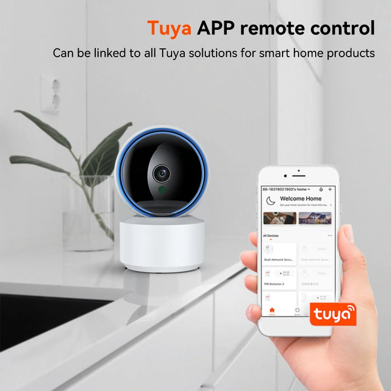 Tuya 5MP WiFi IP Camera Baby Monitor 360° PTZ Motion Detection 2 Way Audio Night Vision Supports TCP/IP/ONVIF Private Protocol