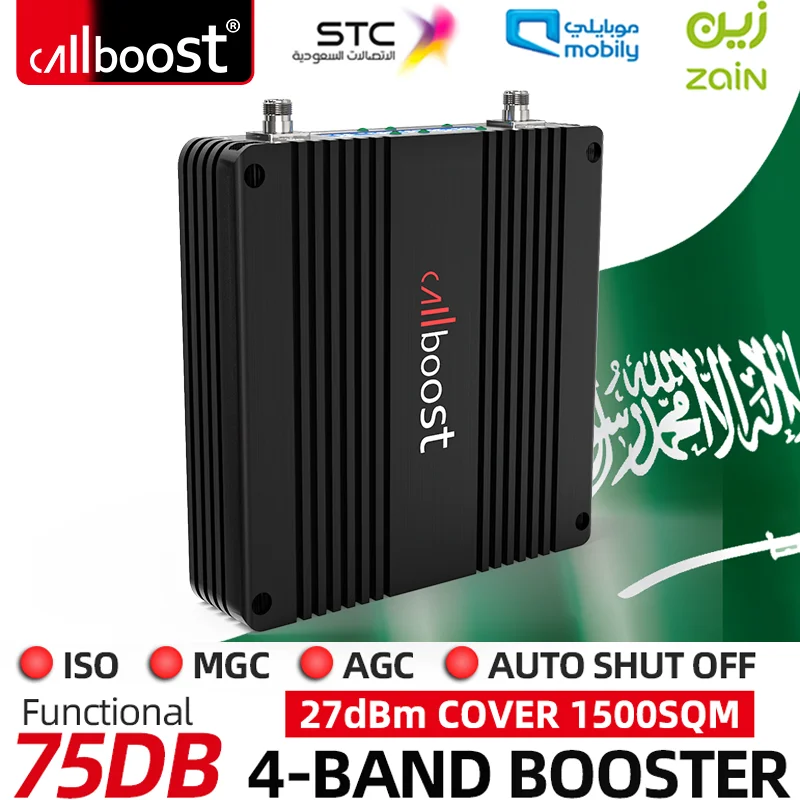 Callboost 75db Lte 2G 3G 4G Torres refuerzo 900 1800 2600mhz repetidor de teléfono inteligente conexión de parrillas de red 1900 gsm