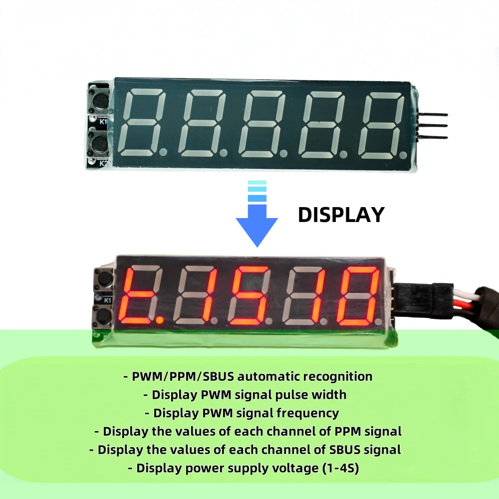 Voltmètre d'affichage de Signal Servo pour télécommande/récepteur/modèle RC, batterie Lipo d'avion PWM PPM SBUS, analyse de Signal
