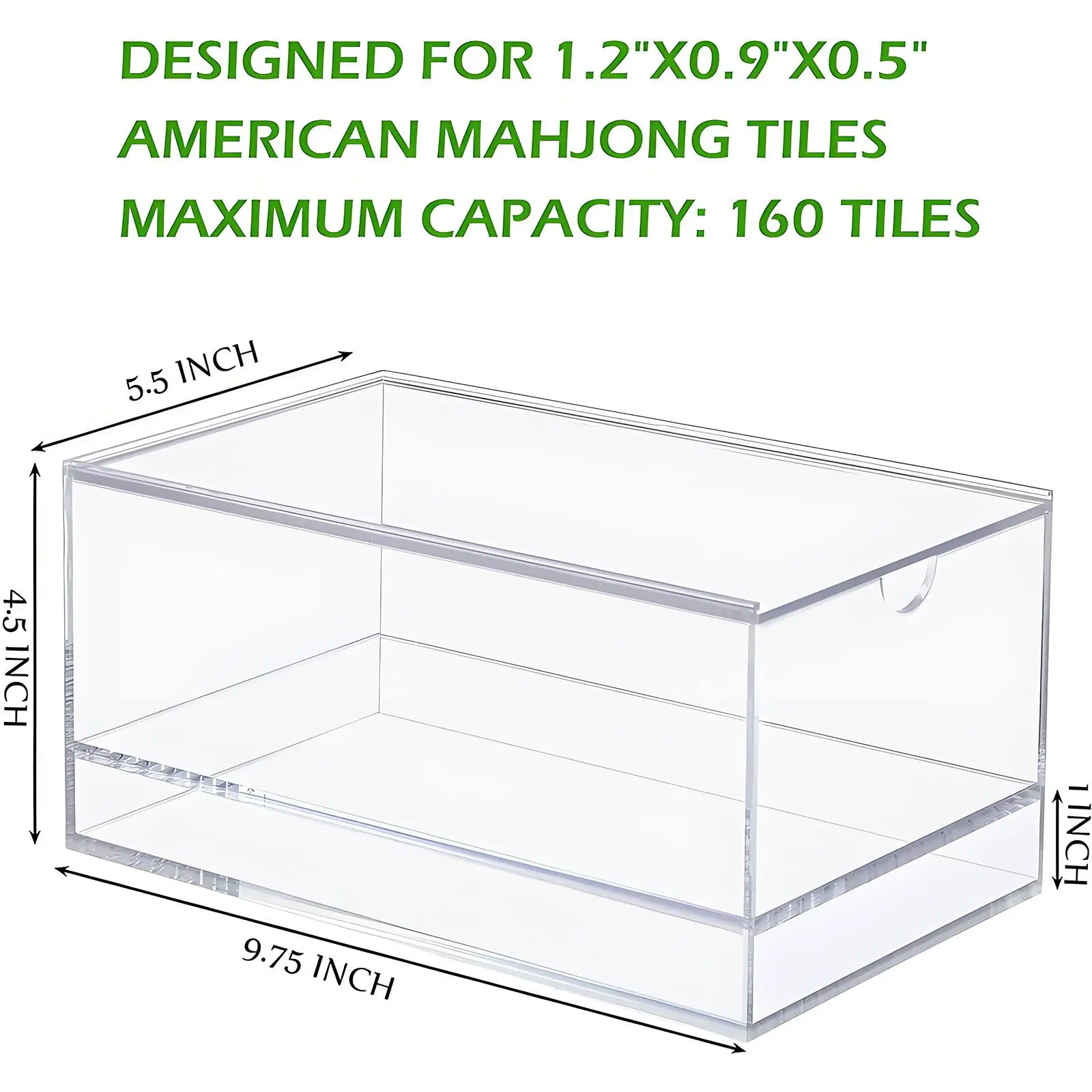 

Пустой акриловый кейс для маджонга, прозрачный демонстрационный бокс большой вместимости для аксессуаров для игры в маджонг и визитных карточек