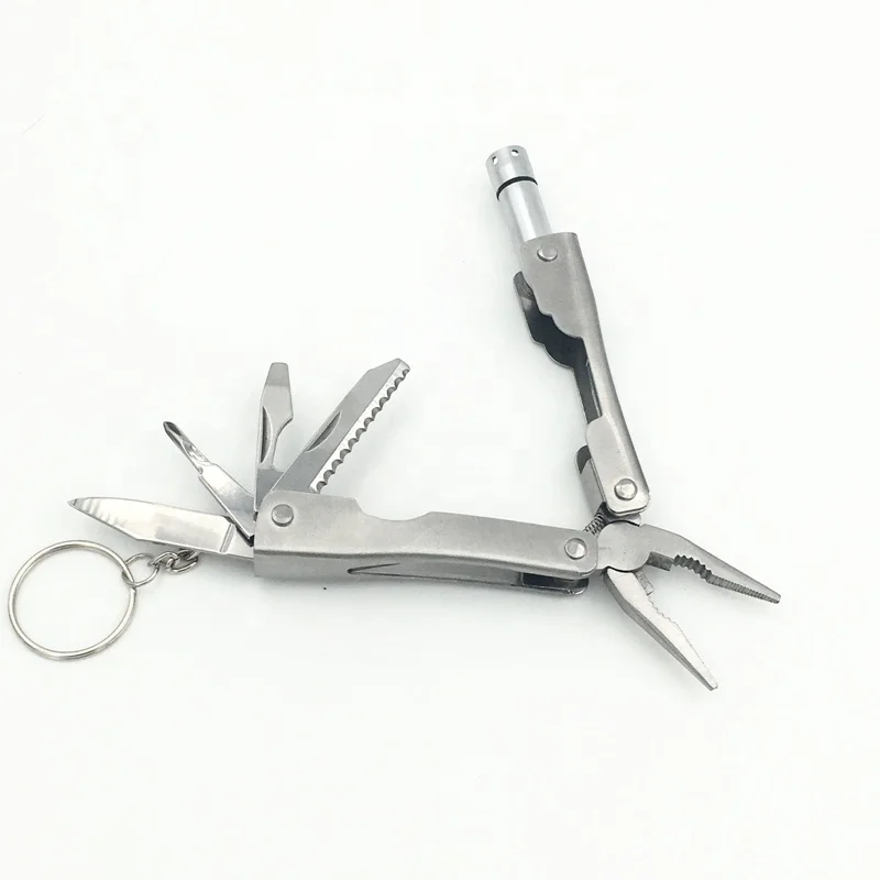 Multifunctional Folding Pliers LED Lights Forceps Flashlight Forceps Mini Torch Pliers (no Battery)