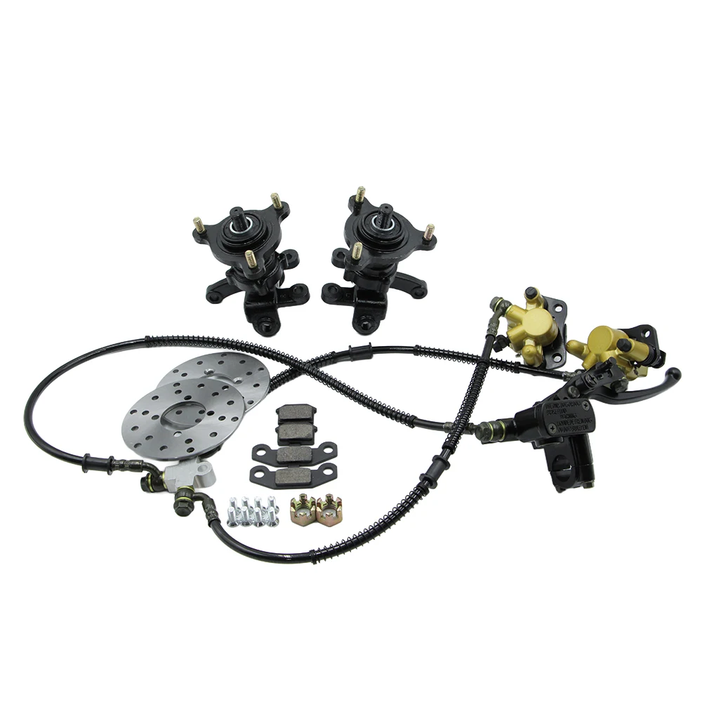 ATV Front Steering Strut Knuckle Shaft with Hydraulic Brake Kit for 110cc 125cc ATV Quad Kart Golf Dirt Bike