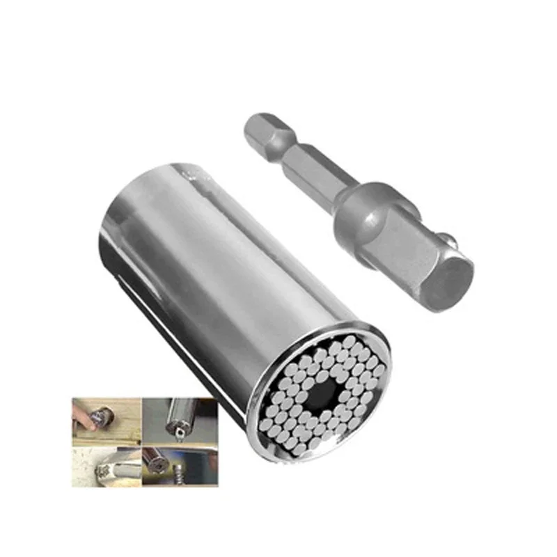 Universal Torque Wrench Head Set Socket Sleeve 7-19mm Power Drill Ratchet Bushing Spanner Key Magic Multi Hand Tools