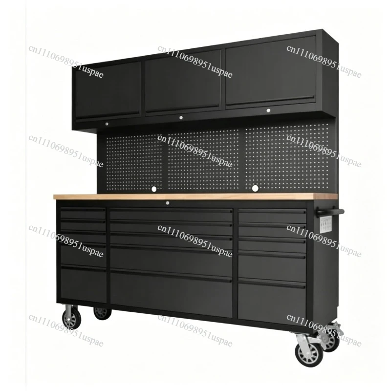 Heavy Duty 72 Inch Black Steel Garage Tool Cabinet Rolling Workbench with Drawers Automotive Tool Storage Cart for Mechanics