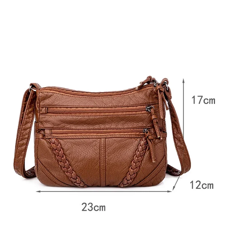 2023 Women Messenger Bags Matching-all Leather Feeling PU Shoulder Bags Fashion Gift for Girls Middle Aged Female Handbags