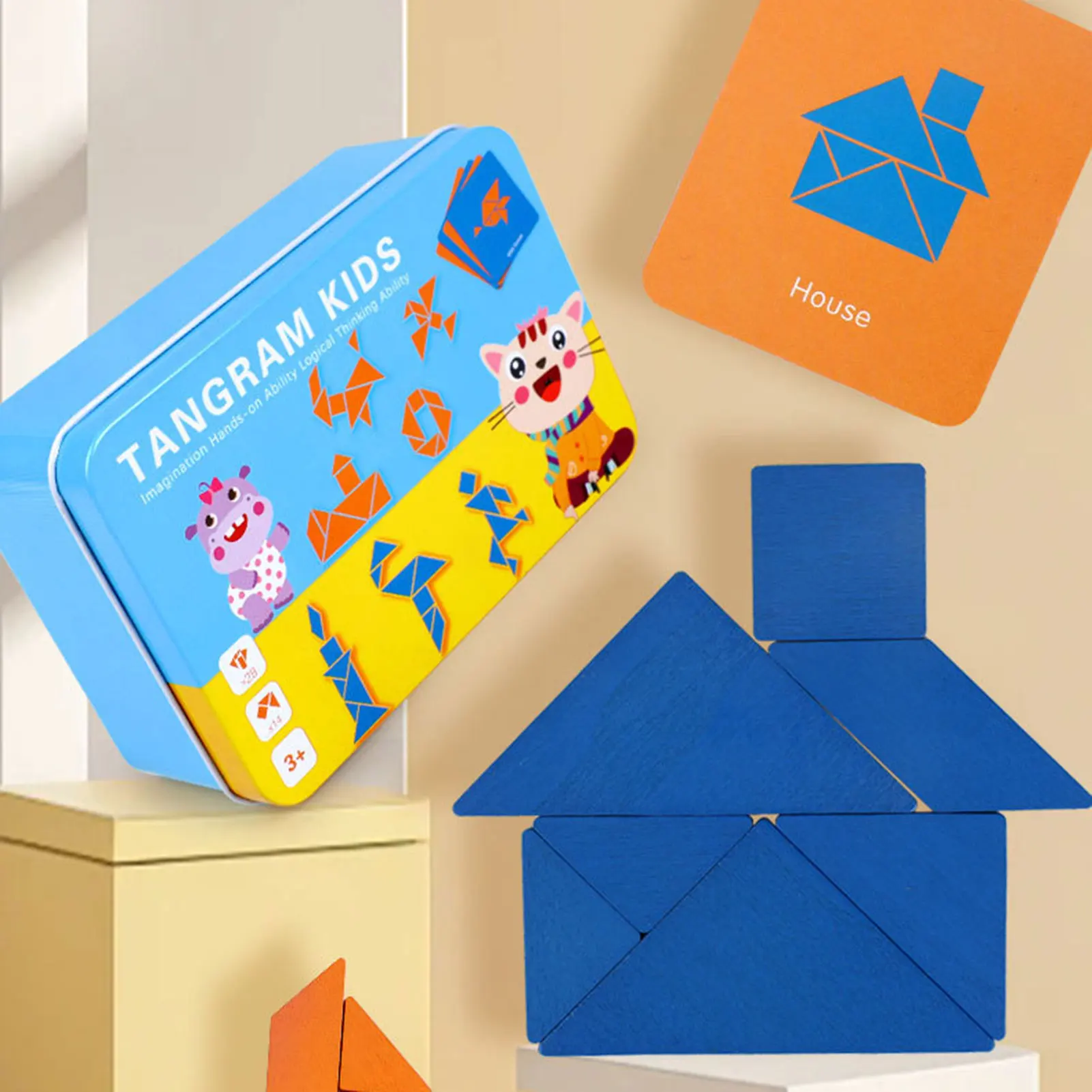

Kids Brain Teaser Educational Toy With Tin Box Storage Hand-Eye Coordination Trains Toy Perfect Travel Entertainment For Kids