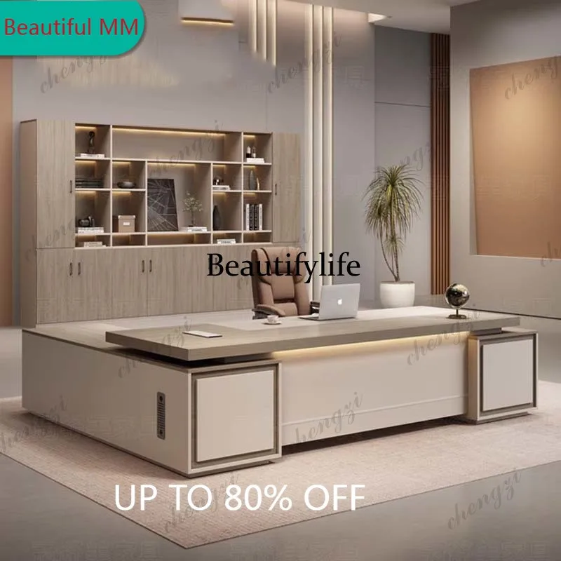 F182    Luxury Design Office Desk Aesthetic Nordic European Multifunctional Office Desk Minimalist Crafts