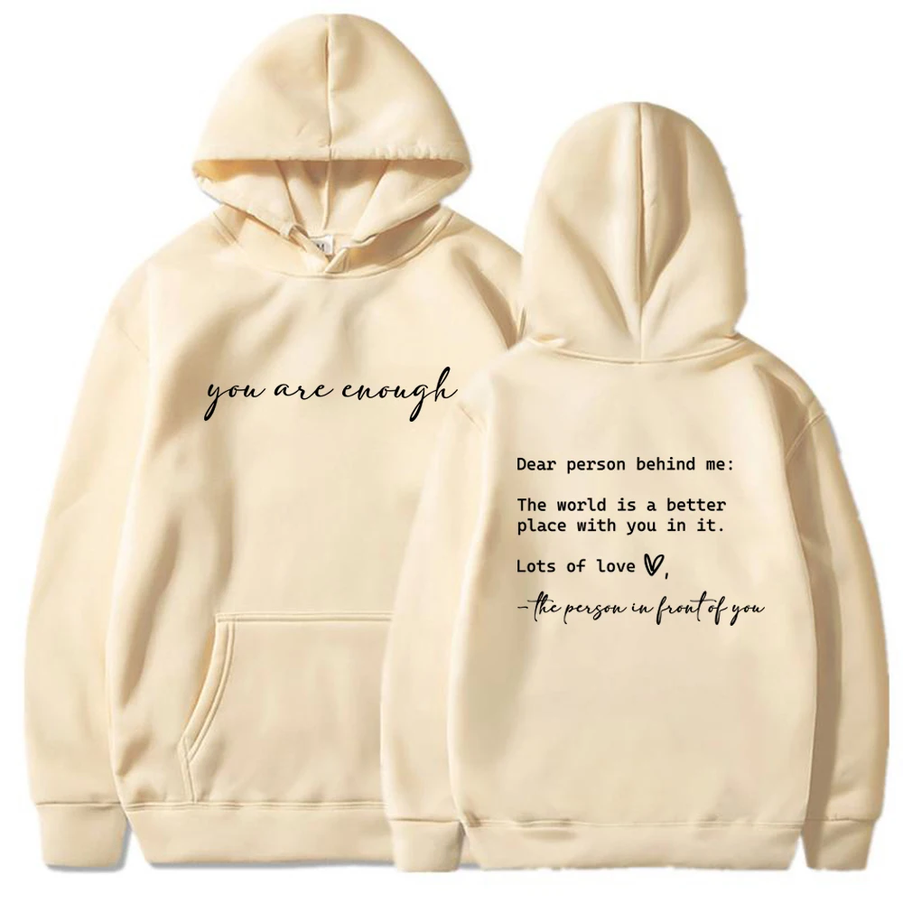 Dear Person Behind Me Print Hooded Plus Size Hoodie Women Sweatshirts Harajuku Long Sleeve Girl Streetwear Loose Casual Pullover