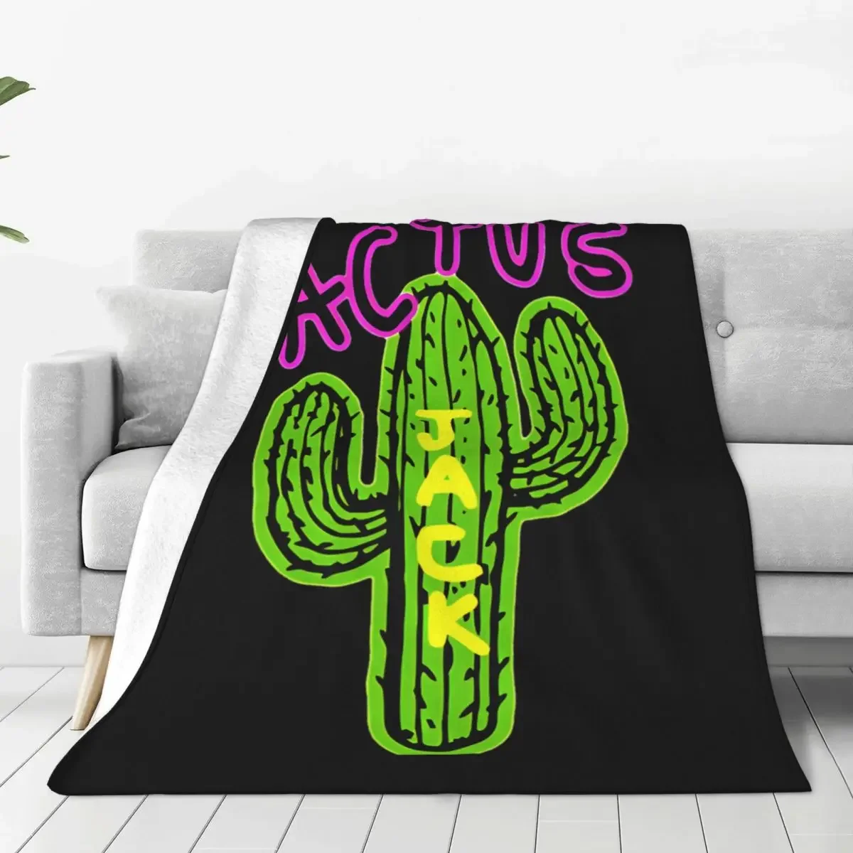 Cactus Jack Travised Blanket Velvet Summer Air Conditioning Rapper Music Lightweight Throw Blanket for Sofa Outdoor Rug Piece