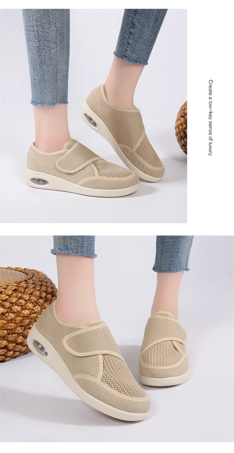 Damen-Sneaker Orthopädische Schuhe für Breite Füße Geschwollene Füße Geh- und Freizeitschuhe Daumenkorrektur Anpassbare Weiche Bequeme Diabetiker-Damenschuhe – Detail 13