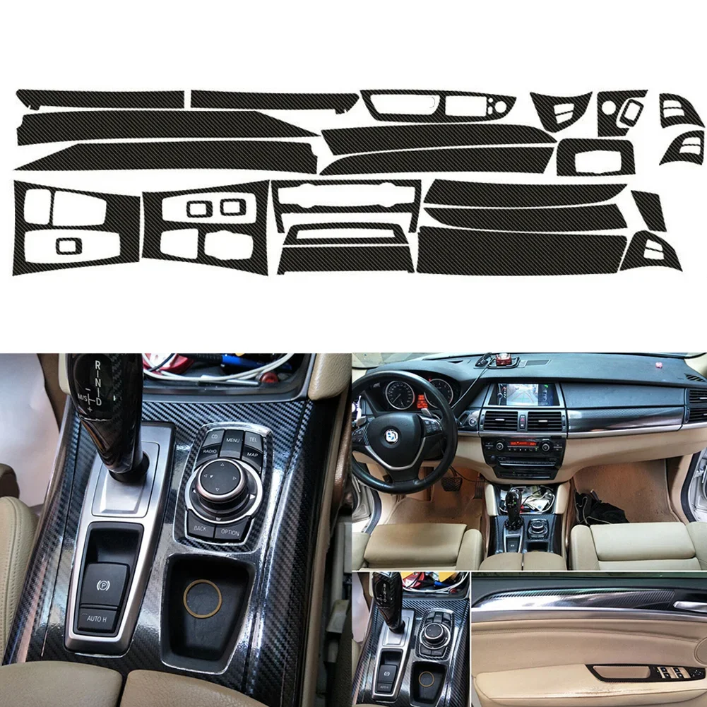 bmw-x5-e70-2007-2013用ビニールステッカー高品質ステッカートリムカバー光沢のあるインテリアパターン1セットアクセサリー