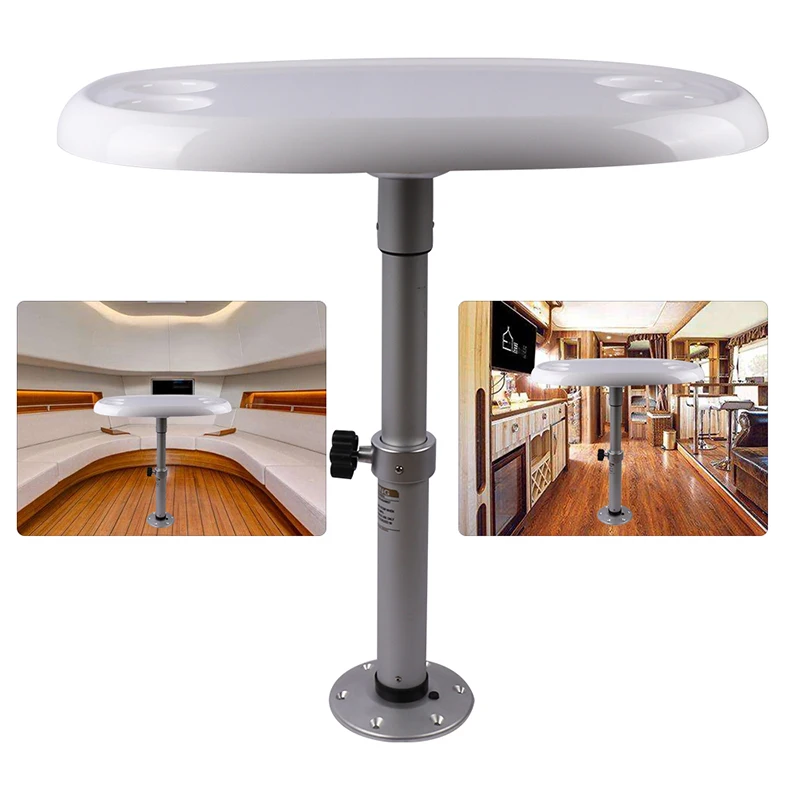 

Intelligent Library Extra Large Marine Thread Lock Table With Built-In Cup Holders Removable Pedestal Table Leg Set For Motorhom