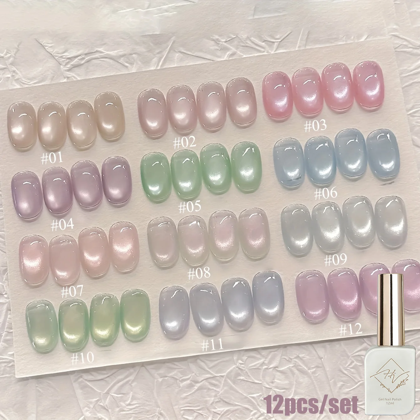 

1-12 шт. ZH Ранняя осень фруктовое блюдо кошачий глаз розовый синий зеленый гель-лак для ногтей 2025 новый мечтательный гель для ногтей со стеклянными бусинами