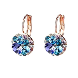 Cute Crystals from Austria Dangle Earring For Women Party Wedding Gold Silver Color Rhinestone Jewelry Bella Round Dorp Piercing