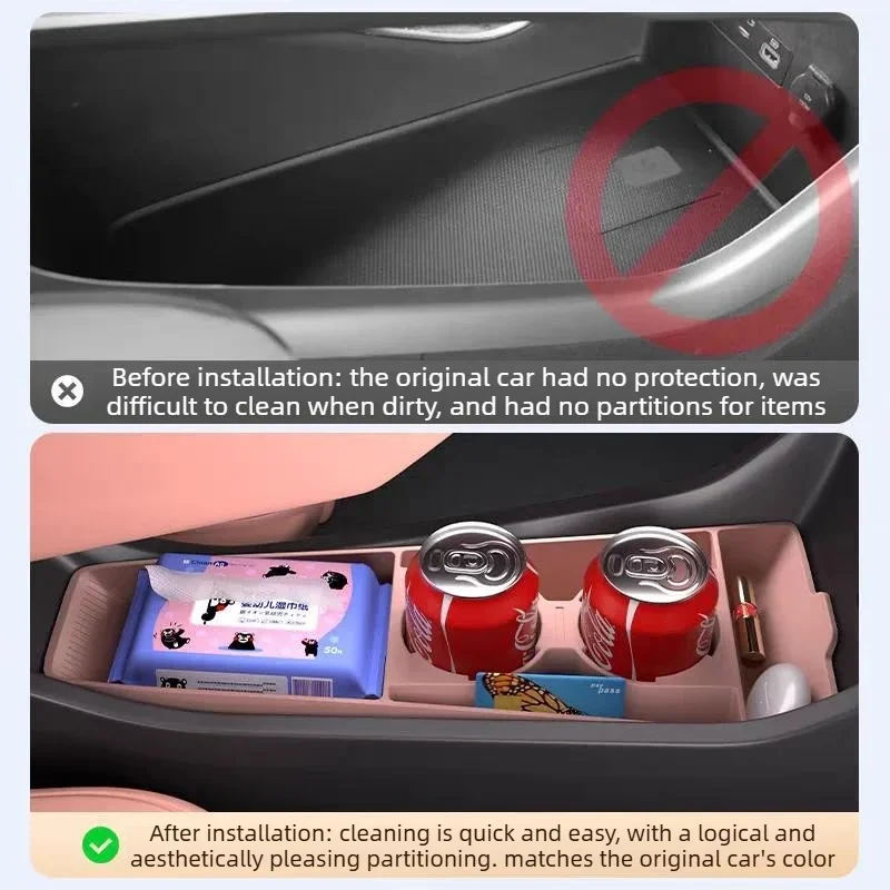 Silicone Center Console Lower Storage Box for BYD Seagull 2023-2025 Car Interior Armrest Organizer Tray Modified Accessories detail image 3