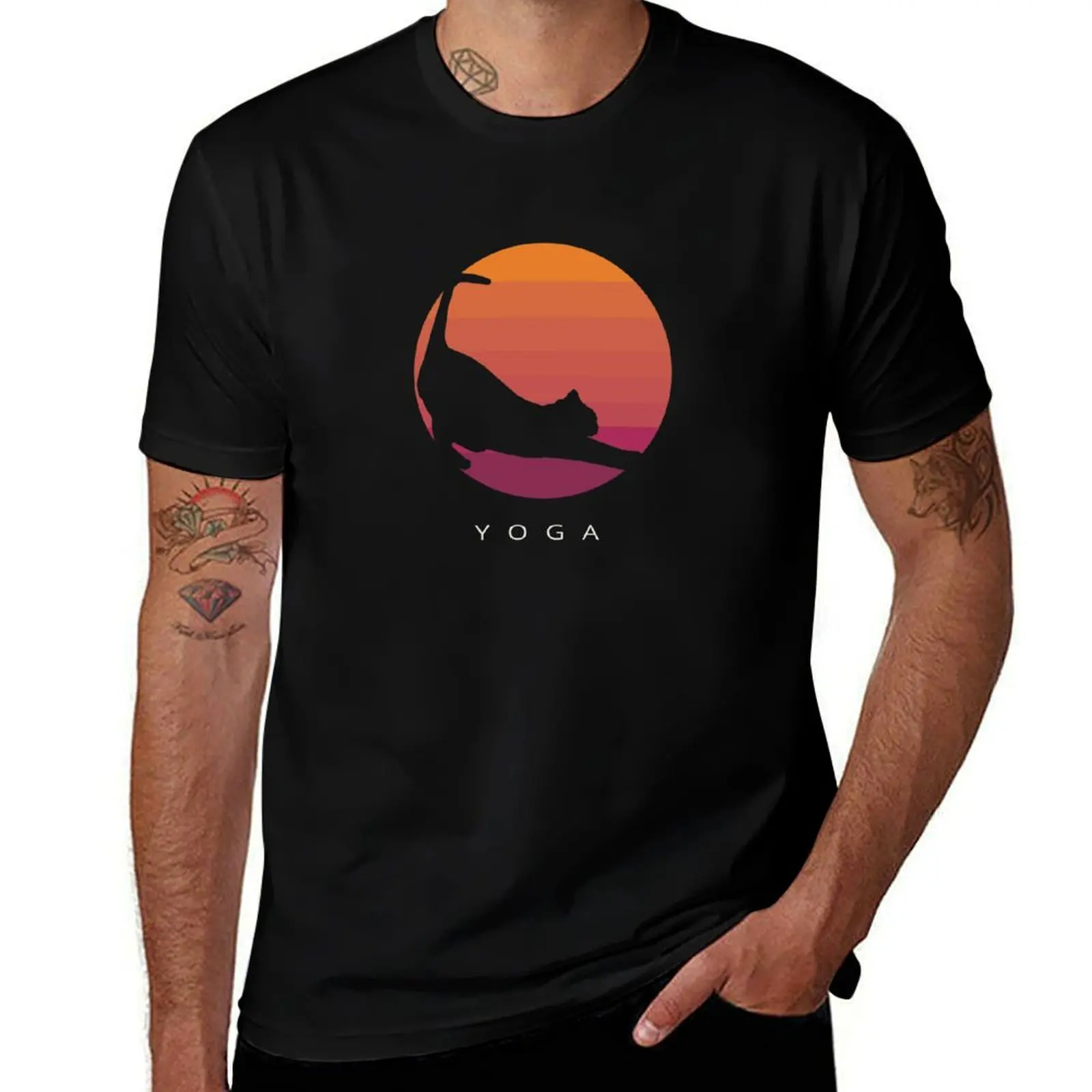 

Yoga Cat - Funny T-Shirt t shirts designer cotton t shirt man t shirts for man graphic vintage T-Shirt