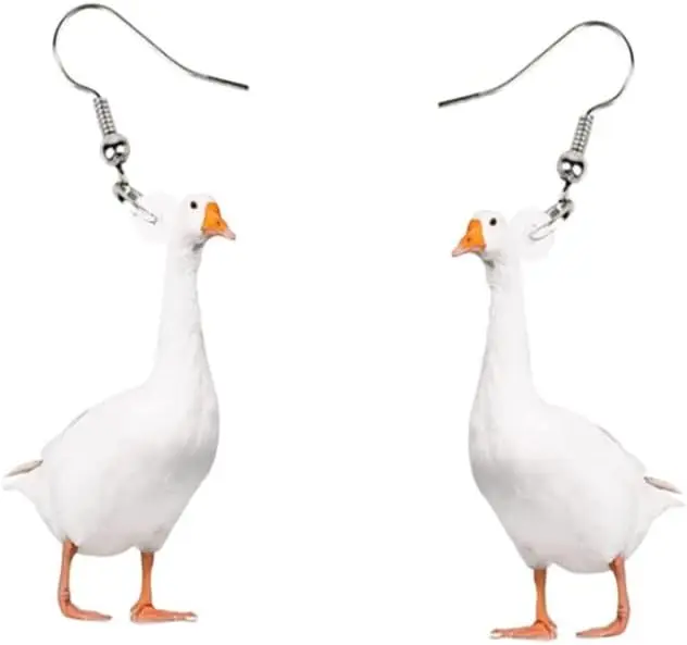 1 Pair Funny Duck Acrylic Dangle Hook Earrings Female