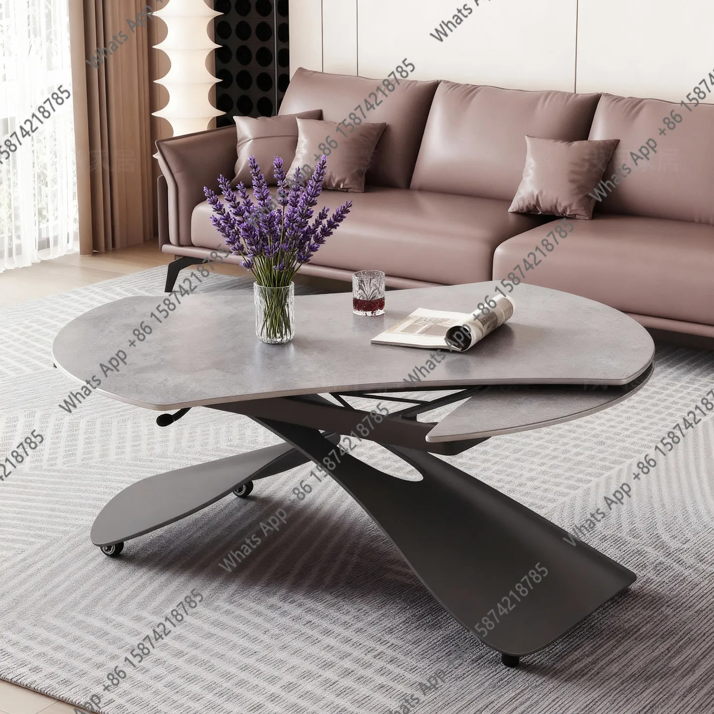 Rt Lifting Coffee Table Dining Table Dual-purpose Living Room Two-in-one Household New Rock Slab Tea Table Movable Small Apartme