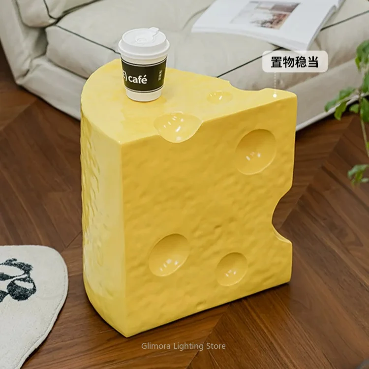 Creative Cheese Side Table for Living Room & Bedroom, Nordic Designer Corner Coffee Table image 2