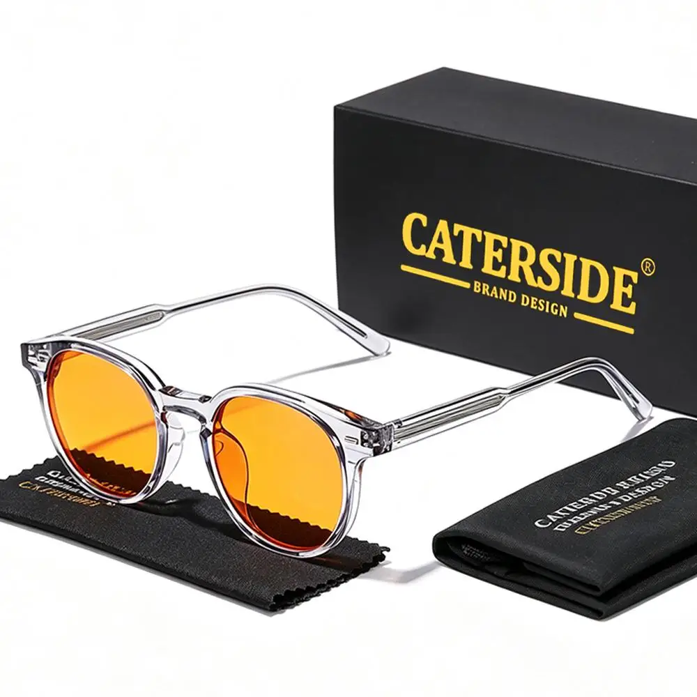 CATERSIDE Herren-Gaming-Brille, Tr-90, runder Rahmen, 99 % Anti-Blaulicht-Brille, Ar, antireflektierende Folie, Damen-Schutzbrille – Detail 11