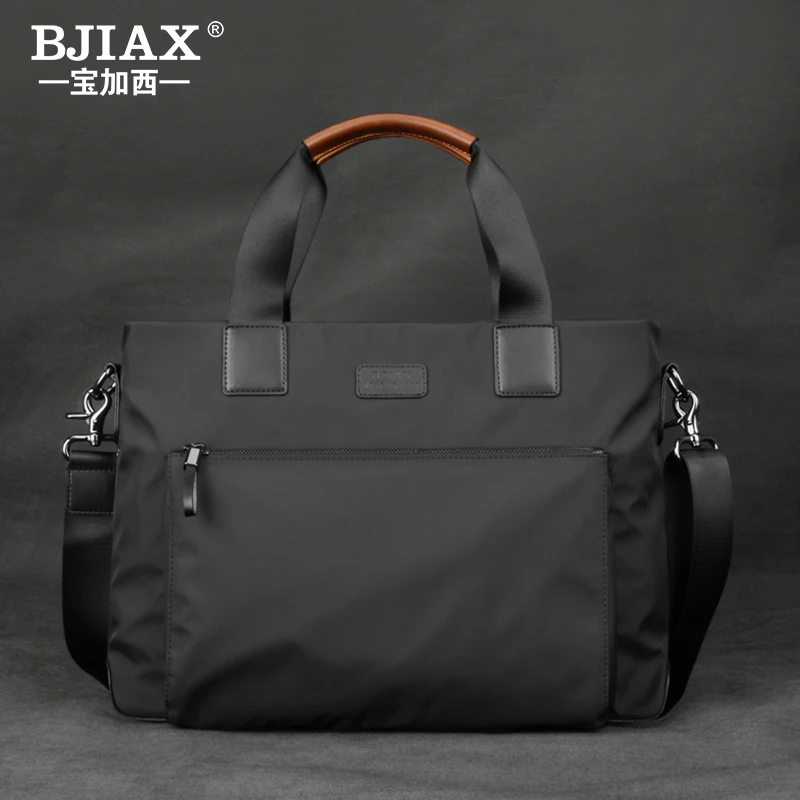 BJIAX New Men Bag Horizontal Business Casual Handbag Nylon Oxford Cloth Canvas Bag Crossbody Bag Briefcase