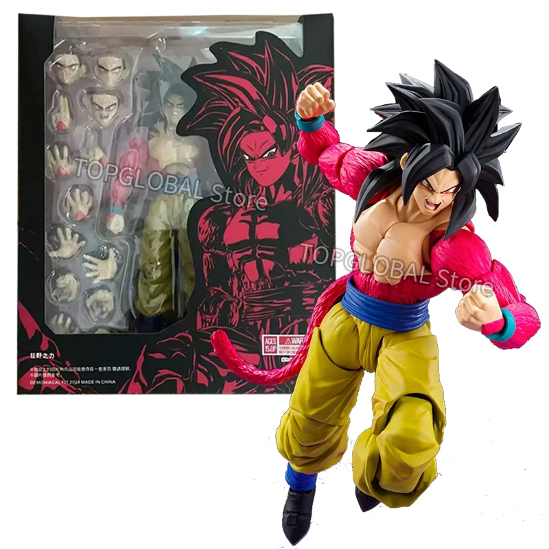 Demoniacal Fit Dragon Ball Son Goku Shf 3,0 Super Saiyan 4 Untamed Power 1/12 figura de acción 16cm colección juguetes de modelos móviles