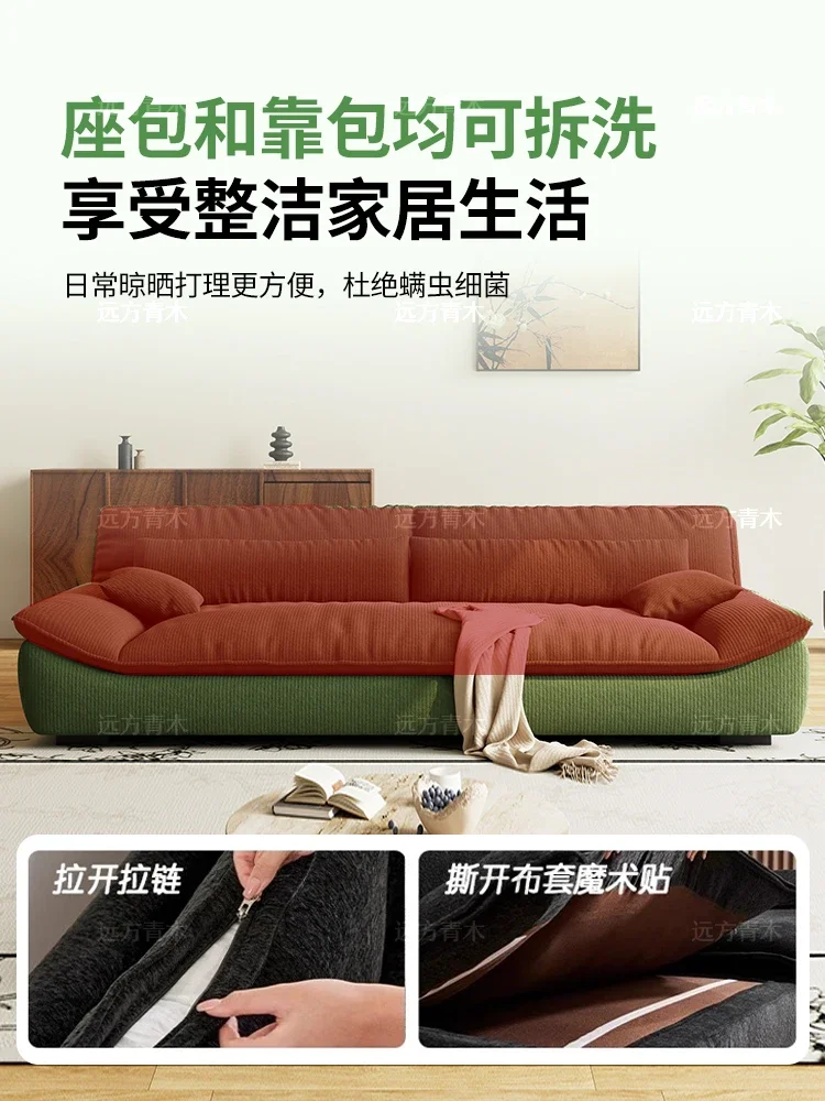 French retro wind snow velvet large and small apartment living room double dual-purpose telescopic integrated folding sofa bed