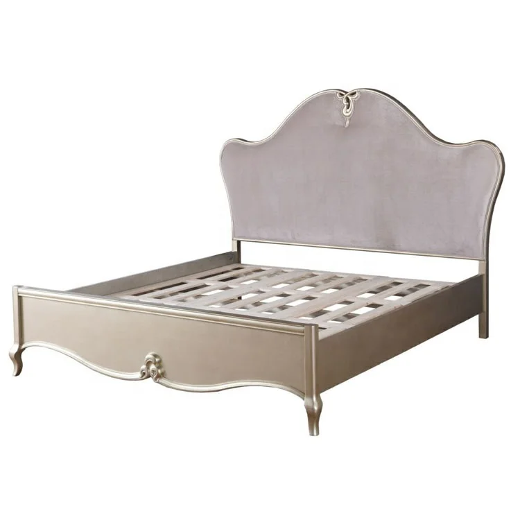 

* French modern simple solid wood carved bedroom double bed wedding bed queen bed