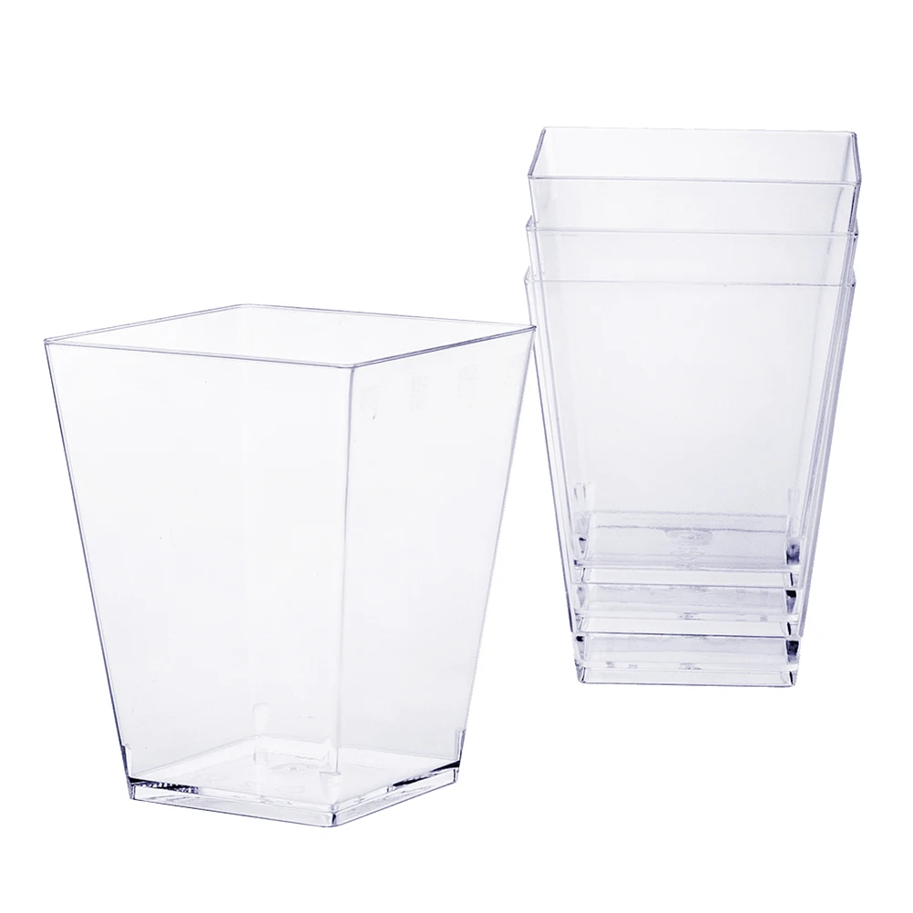 

50pcs Dessert Cups Plastic Reusable Washable Freezable Elegant Design Ideal for Parties Weddings Catering