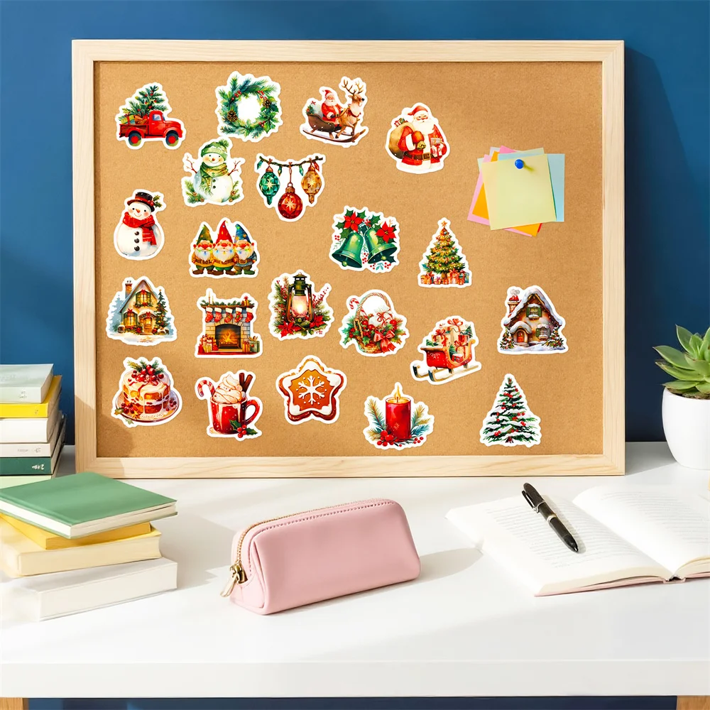 Picture 7: 100 Christmas Element Snowman Gnome Stickers Party Gift Decor Water Cup Computer Waterproof Graffiti Stickers Scrapbook Children