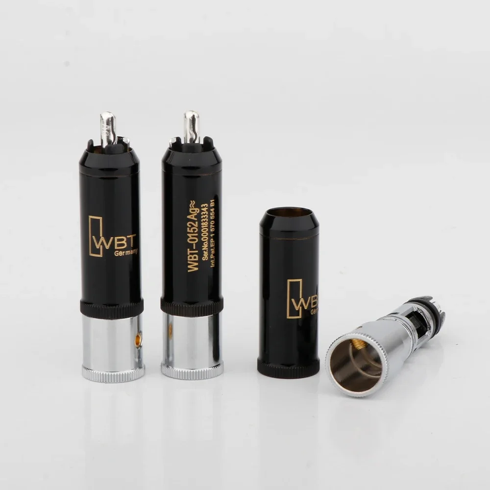 Preffair 4 Uds R1775 WBT-0152Ag conector de Audio de enchufe RCA Chapado en plata de cobre puro para Cables de interconexión de Audio DIY