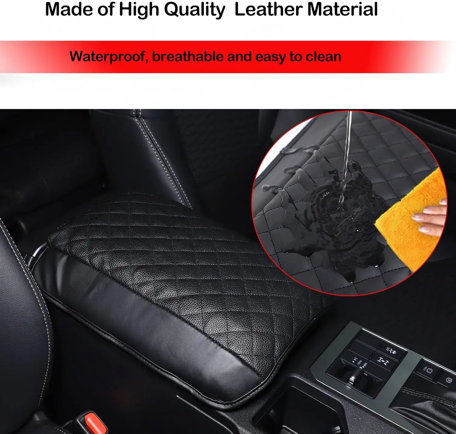 

For Toyota Land Cruiser 250 Prado LC250 2024 2025 ABS leather Center Console Armrest Box Cover Pad Anti-Scratch Accessories