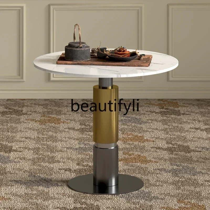 

LXoffee table modern household living room sofa small round table small apartment balcony light luxury meeting tableSSS