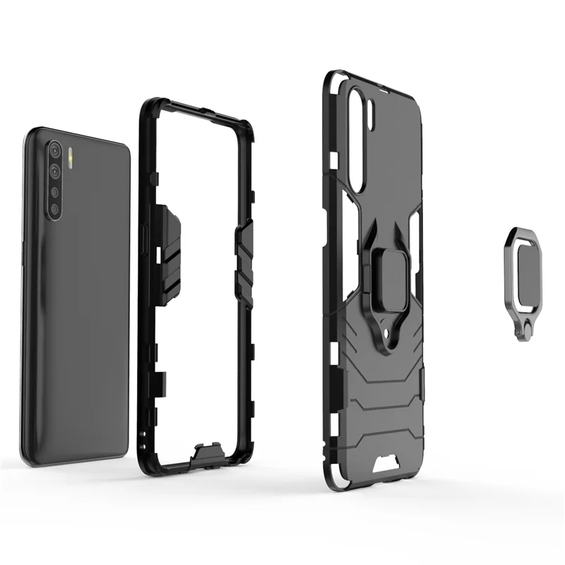 Per OPPO A91 custodia armatura anello di barretta Silicone antiurto paraurti custodia rigida per OPPO A91 custodia per telefono custodia per OPPO