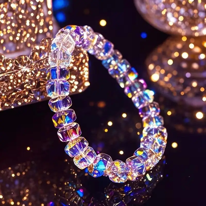 New 1PC Natural Opal Bracelet Stretchable Elastic Cord Jewelry Helps Maintain Emotional Balance